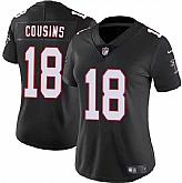 Women's Atlanta Falcons #18 Kirk Cousins Black 2023 Stitched Jersey Dzhi,baseball caps,new era cap wholesale,wholesale hats